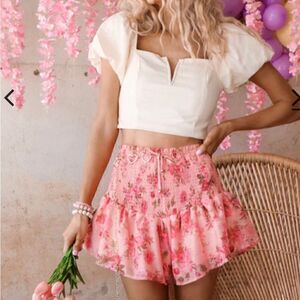NWOT Floral Smocked Shorts